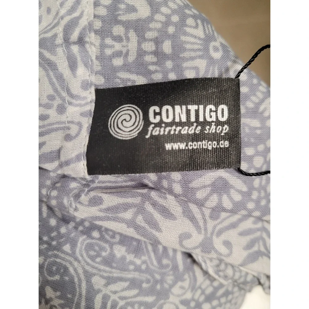 Contigo Fairtrade Organic Cotton Infinity Scarf Lavender Mandala Block Print